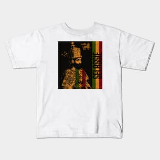 Jah Rastafari King Selassie Kids T-Shirt